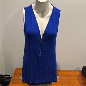 Cable & Gauge Blue Zippered Tank Top